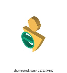 User isometric left top view 3D icon