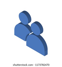 User isometric left top view 3D icon