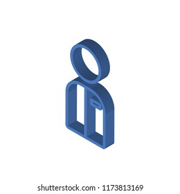 User isometric left top view 3D icon