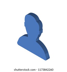 User isometric left top view 3D icon