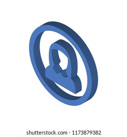 User isometric left top view 3D icon