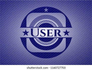User jean or denim emblem or badge background