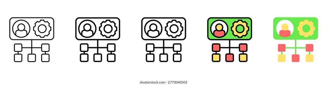 User Journey Icon With Differences and Colors Style Illustration