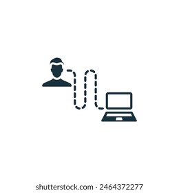 Icono de Viaje de usuario. Icono monocromo de comportamiento de usuario simple para Plantillas, Diseño web e infografías