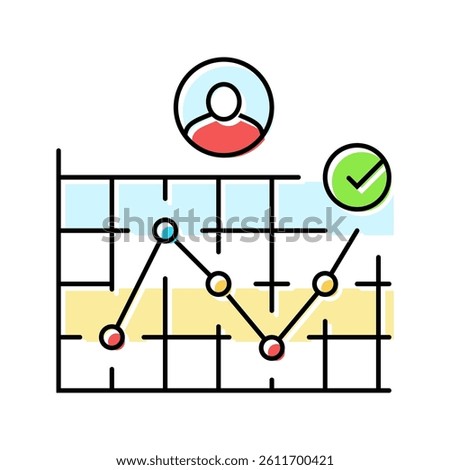 user journey map ux ui design color icon vector. user journey map ux ui design sign. isolated symbol illustration