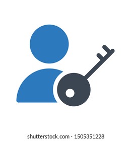 user key glyph color vector icon