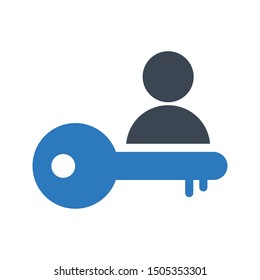 user key glyph color vector icon