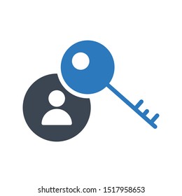 user key glyph colour vector icon