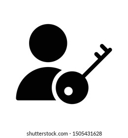 user key glyph flat vector icon