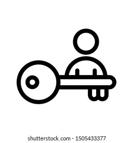 user key thin line vetor icon