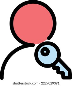 User key Vector Icon which is suitable for commercial work and easily modify or edit it
