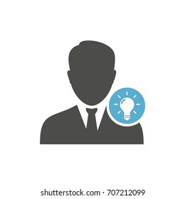  User with Lamp Light Idea Icon