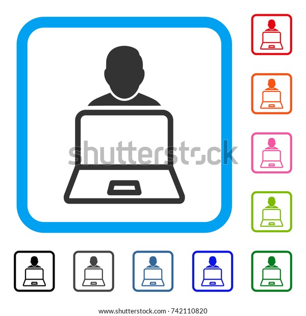 User Laptop Icon Flat Gray Iconic Stock Vector (Royalty Free) 742110820 ...