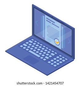 User laptop icon. Isometric of user laptop vector icon for web design isolated on white background