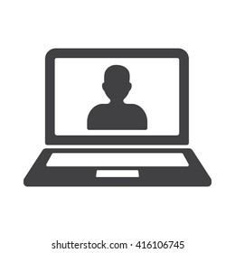 user laptop Icon Vector Illustration on the white background.
