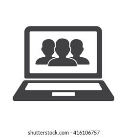 user laptop Icon Vector Illustration on the white background.