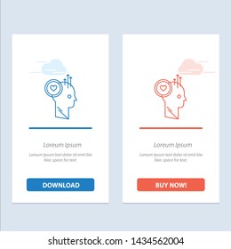 User, Like, Staff, Office, Idea  Blue and Red Download and Buy Now web Widget Card Template