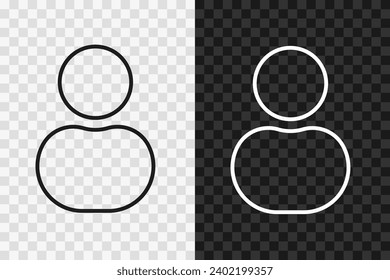 User line icon, high quality vector editable stroke symbol. User outline sign isolated on dark and light transparent backgrounds.
