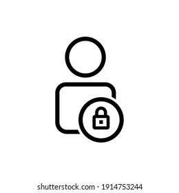 Icono de línea de usuario con símbolo de bloqueo. Trazo editable. Simple ilustración de concepto móvil y diseño web. vector de plantilla de diseño