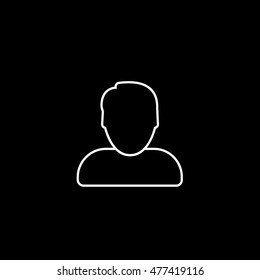 User Line Icon On Black Background
