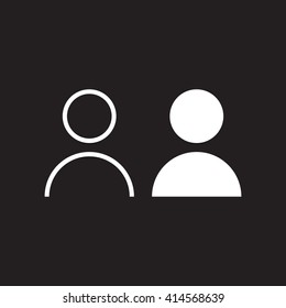 User Line Icon, Outline And Solid Vector Illustration, Linear Pictogram Isolated On Black