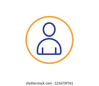 User line icon. Profile Avatar sign. Person silhouette symbol. Colorful outline concept. Blue and orange thin line color icon. Avatar Vector