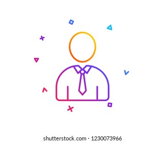 User line icon. Profile Avatar sign. Businessman Person silhouette symbol. Gradient line button. Human icon design. Colorful geometric shapes. Vector