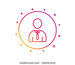 User line icon. Profile Avatar sign. Businessman Person silhouette symbol. Gradient pattern line button. Human icon design. Geometric shapes. Vector