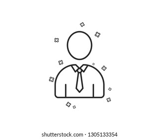 User line icon. Profile Avatar sign. Businessman Person silhouette symbol. Geometric shapes. Random cross elements. Linear Human icon design. Vector