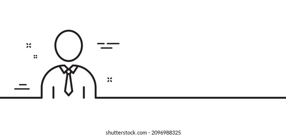 User line icon. Profile Avatar sign. Businessman Person silhouette symbol. Minimal line illustration background. Human line icon pattern banner. White web template concept. Vector