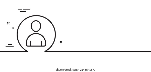 User line icon. Profile Avatar sign. Person silhouette symbol. Minimal line illustration background. Avatar line icon pattern banner. White web template concept. Vector