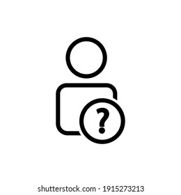 User line icon with question symbol. Editable stroke. Simple illustration mobile concept and web design. Design template vector