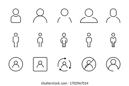 User line icon set. Collection of vector symbol in trendy flat style on white background. Web sings for design.