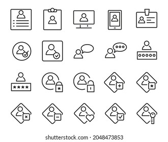 Conjunto de iconos de línea de usuario. Colección de símbolos vectoriales en estilo plano a la moda sobre fondo blanco. Canta la web para el diseño.