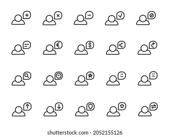 User line icon set. Collection of vector symbol in trendy flat style on white background. Web sings for design.