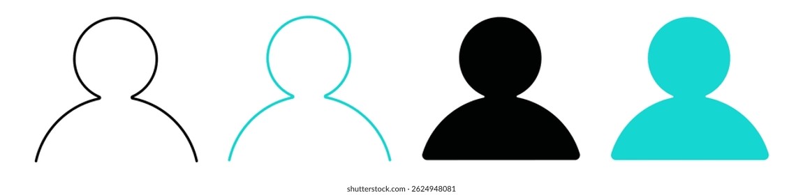 User line icon set. Social media, communication or technology concept. Solid color or black logo for web, ui or mobile app. Simple style sign isolated on white background. Editable vector stroke. 
