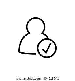 User line icon. Vector illustration isolated on a white background. Trendy line art style for your web site, appliance or logo. Perfect for UI.