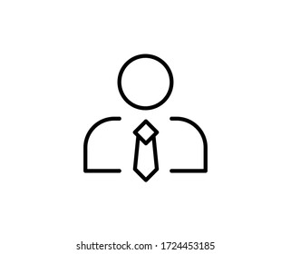 Icono de línea de usuario. Símbolo vectorial en estilo plano y a la moda sobre fondo blanco. Canto web para diseño.