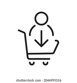 User line icon. Vector symbol on white background. For Web and APP