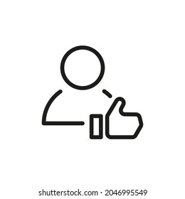Icono de línea de usuario. Símbolo vectorial sobre fondo blanco. Para Web y APP