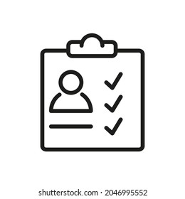 User line icon. Vector symbol on white background. For Web and APP