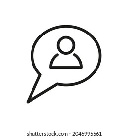 User line icon. Vector symbol on white background. For Web and APP