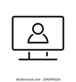 User line icon. Vector symbol on white background. For Web and APP