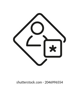 User line icon. Vector symbol on white background. For Web and APP