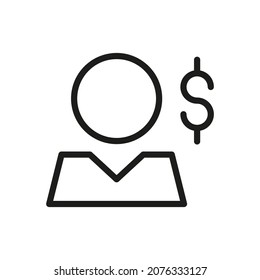 User line icon. Vector symbol on white background. For Web and APP


