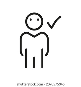 User line icon. Vector symbol on white background. For Web and APP

