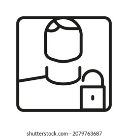 User line icon. Vector symbol on white background. For Web and APP


