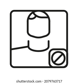 User line icon. Vector symbol on white background. For Web and APP

