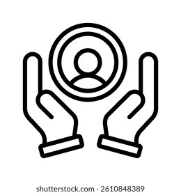 User Line Vector Illustration On White Background.