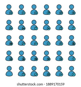 User lineal color icons set. Included the icons as setting, protect, information and more. Editable stroke. Simple illustration mobile concept and web design. Design template vector